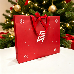 35*8*30cm Wine Red <b>Gift</b> <b>Bag</b> <b>Christmas</b> Holiday Cosmetics Jewelry Packaging Paper <b>Bags</b> Retail Boutique Custom Logo Shopping <b>Bags</b> - Product Image 1