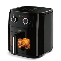 Freidora de Aire RAF R.5377 de 1600W con Ventana de Visualización de 6.5L de Capacidad Real, Temporizador de 80 a 200°C y 0 a 60 Minutos para Asar, Hornear y Freír, Uso Diario