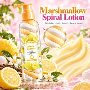Productos para el cuidado corporal al por mayor OEM, loción corporal hidratante y aclarante profunda con vitamina C, aroma a malvavisco y limón en espiral para mujeres - Product Image 6