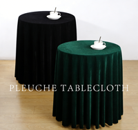Hochzeitsbankett Party Dekoration Luxuriöse Dicke Einfarbige Elegante Weiche Samt Runde Tischdecke