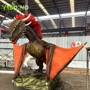 Drago di fuoco Animatronic volante modello di Drago volante per bambini a gettoni Western Dragon parco a tema Halloween mostre di giochi all'aperto - Product Image 1