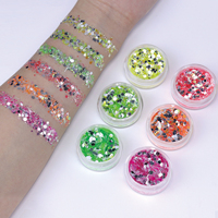 Poudre de paillettes holographique GP, couleur bonbon, épaisse, brillante, qui brille dans le noir, UV néon, PVC, facile à appliquer pour la décoration de maquillage