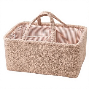 Organizzatore per Pannolini Regolabile in Nylon, Elegante Cesto Portaoggetti Rettangolare Marrone per Pannolini e Salviette - Product Image 1