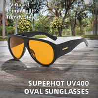 Gafas de Sol para Vacaciones al Aire Libre, Modelo 42861 Fashion 2025, Ovaladas, Grandes, con Parte Superior Plana, Protección UV400, Montura Negra, Aro Completo