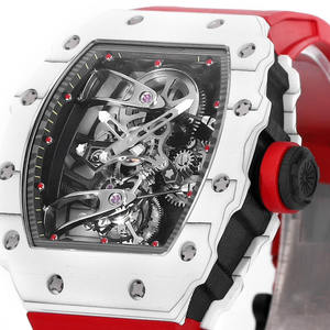 Montre de sport haut de gamme pour homme et femme, en fibre de carbone, texture marbrée unique, cadran squeletté, tourbillon transparent, montre de course - Product Image 3