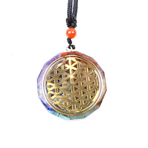 قلادة الشاكرات السبعة PJ-C038 مع قلادة كريستال وحجر وقلادة بطاقة التارو من الراتنج الطبيعي - Product Image 2