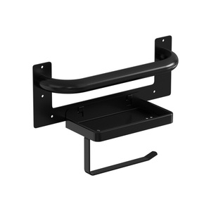 Toilet <b>Paper</b> Roll Holder with Armrests Wall-Mounted <b>Tissue</b> Holder in Bathroom Mobile Phone Rack Zinc Alloy Modern Design - Product Image 1