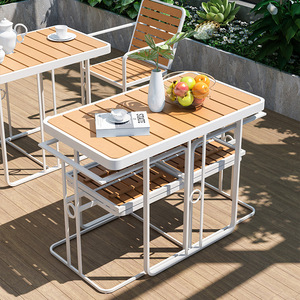 Simple Outdoor <strong>Balcony</strong> <strong>Table</strong> and Chair Set of Three, Courtyard Leisure <strong>Table</strong> and Chair, Homestay Villa Garden <strong>Table</strong> and Chair - Product Image 2