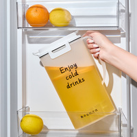 Ensemble de carafes en plastique pour la maison, carafe avec couvercle, carafe à glace, bouteille d'eau avec poignée pour thé, jus, lait, boissons froides ou chaudes