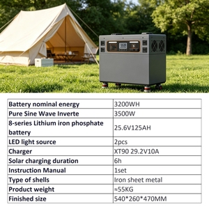 <b>Solar</b> <b>Generator</b> Portable Power Station 3500W 3200Wh Emergency Battery MPPT Car Compatible Pure Sine Wave Backup High Capacity En - Product Image 6