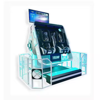 Simulador de Vuelo VR de Rotación de 360 Grados para 2 Jugadores, Silla Doble de Fibra de Vidrio y Metal para Centros Comerciales