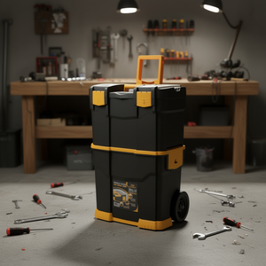 Boîte à outils roulante 18,1x11x26,7 pouces en matériau PP avec roulettes pour le rangement d'outils, utilisation en garage - Product Image 2