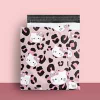 Sacs d'expédition en polyéthylène personnalisés avec poignée, grand format, avec logo fleur de rose, bande de déchirement pour courrier et ruban adhésif puissant