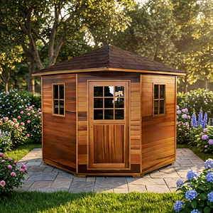 New Modern Low EMF Far Infrared <b>Sauna</b> 1 Person Solid Hemlock Wood Electric Carbon Heater Computer Control Panel <b>Home</b> Spa Room - Product Image 4