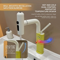 Robinet de cuisine et salle de bain intelligent MOSHE à poignée unique, à poser sur comptoir, avec cartouche céramique, en laiton, contrôle eau chaude/froide, design moderne