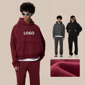 Sudadera con Capucha Oversize para Hombre, Personalizada al por Mayor, con Lavado Ácido, Color Sólido, Logotipo Estampado en la Parte Delantera, de Algodón French Terry, Estilo Casual para Otoño - Product Image 1