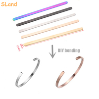 Sland Bijoux En Gros DIY Pliable En Acier Inoxydable Droit Bracelet Bar Plat Manchette Bracelets pour Unisexe
