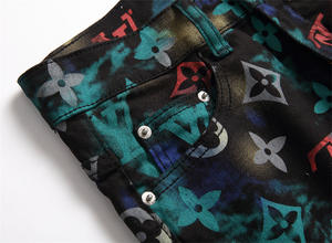 نوعية جيدة ملابس الشارع الطباعة مطاطا أوم مدبب مخصص الجينز للرجال السراويل - Product Image 3