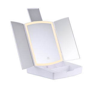 ثلاثة ألوان للاختيار منها، مرآة مكياج صغيرة قابلة للطي مع صندوق تخزين للمكياج - Product Image 1