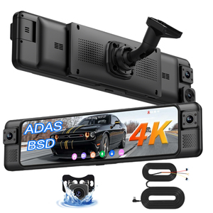 4CH gương màn hình cảm ứng Dashcam 12inch với khung xe đặc biệt ADAS BSD xe hộp đen hardwire Kit phía trước và phía sau Dash Cam 4k - Product Image 1