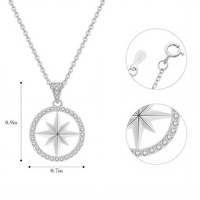 Collar con Colgante de Estrella de la Suerte LUOYUNE, Collar de Cadena con Eslabones Circulares de Cobre Chapado en Oro de 18K con Circonita Cúbica para Mujer, Regalos