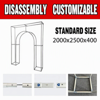 Arche de mariage 3D en alliage d'aluminium robuste, cadre d'arche incurvé, scène de mariage extérieure, support de toile de fond portable et romantique