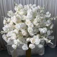 IFG Vente Flash Luxe Boule de fleurs artificielle 3D blanche de 100 cm de diamètre pour la décoration de table de mariage, de fête ou d'événement