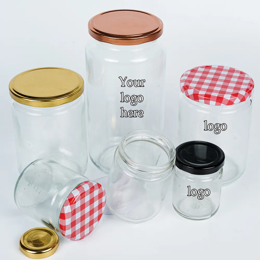 Hete Verkoop 200Ml 250Ml 300Ml 350Ml 500Ml 1l Transparante Voedselopslagpot Fruitjam Glazen Pot Voor Groothandel