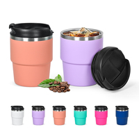 Tasse à café isolée en acier inoxydable mini shot personnalisée de 6oz gobelet pour enfant avec couvercle et revêtement en poudre