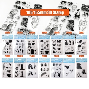 Tampons en caoutchouc de Silicone transparent 3D, décoration personnalisée 25801 pour la fabrication de cartes, journaux, journaux et Scrapbooking DIY - Product Image 5