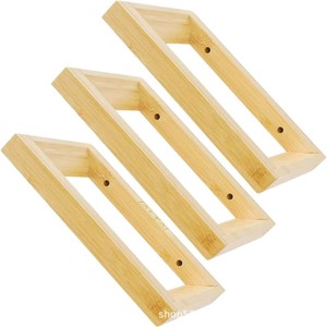 <b>Wall</b> <b>Mounted</b> Bamboo Bookshelf Floating <b>Shelf</b> For Books Magazine Storage Rack Natural Color Durable Structure - Product Image 5