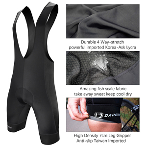 Cuissard de cyclisme Darevie Winter Pro en polaire pour homme, avec rembourrage en gel antidérapant, motif écailles de poisson, <span class=keywords><strong>sous</strong></span>-vêtement de cyclisme - Product Image 3