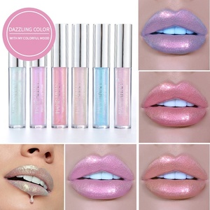 Wholesale 2019 New Fashion Colors Cosmetics <strong>Pink</strong> Blue Holographic Mermaid Lip Gloss Vendor <strong>Lipgloss</strong> - Product Image 4