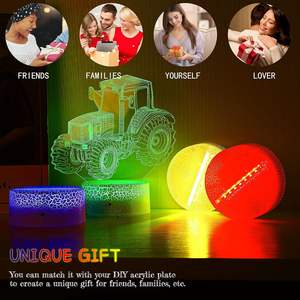 Modern 3D Illusion Anime ABS <b>Lamp</b> Holder 16 Colors LED Electric Night Light USB Cable Remote Control Touch Power - Product Image 5