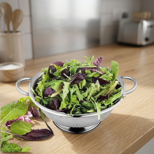 Cesta coladora de acero inoxidable con asas, multifunción, para lavar y escurrir verduras y frutas en la cocina - Product Image 1