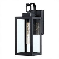 Appliques murales LED d'extérieur Field Smart 7W 3000K avec abat-jour en verre transparent, style ferme, finition noire, garantie 2 ans, à intensité variable