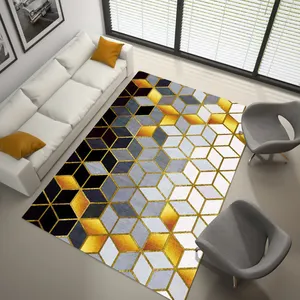 中国工厂流行聚酯现代设计3d印花地板地毯客厅地毯