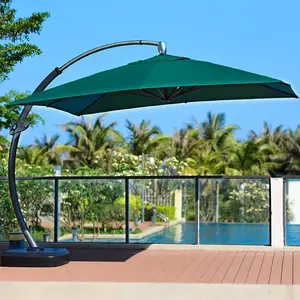 3.5m outdoor Garden parasols umbrella Patio Used Deluxe Bend parasols With Luxury Base