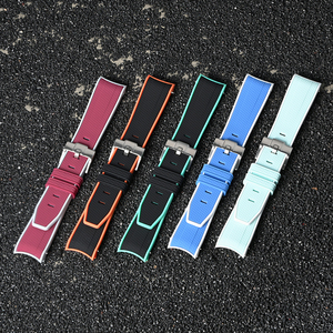20มม. สายนาฬิกาซิลิโคนนุ่มสำหรับเปลี่ยน Moonwatch สายรัดยางโค้งแบบพรีเมี่ยม - Product Image 1