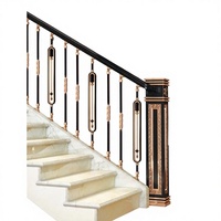 Balustrade d'escalier intérieure en aluminium et fer forgé de luxe Crewell pour villa et maison – Modèle moderne individuel