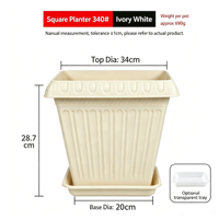 Jardinière carrée en plastique respirant avec fond de drainage en maille renforcée pour une croissance saine des racines, pot de fleurs intérieur/extérieur
