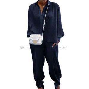 Women's Sexy Knitted Hand-crocheted Fringed Asymmetric Top and <b>Pants</b> Fashion Casual 2-piece Set Fashion - Product Image 6