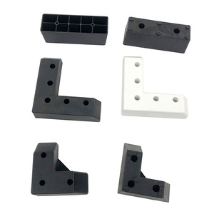 Furniture <b>Leg</b> Plastic <b>Sofa</b> Support 130x130x35mm L-Shaped Black Minimalist Design Easy Installation - Product Image 1