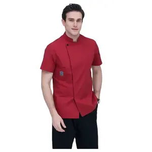 Nhà Máy Tùy Chỉnh Màu Sắc Poly Cotton Unisex Khách Sạn Đầu Bếp Áo Khoác Nhà Hàng Đồng Phục Người Đàn Ông Cổ Điển Waiter Áo Khoác