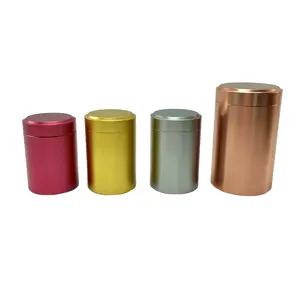 Özel çay kutusu kırmızı/altın/gümüş/gül altın çay kutusu s teneke kutu yuvarlak metal ambalaj TT-04C