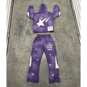 Ensemble survêtement et sweat-shirt sur mesure OEM, broderie appliquée, lavage à l'acide, survêtement surdimensionné pour hommes - Product Image 3