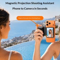 Nouvelle poignée magnétique 2026 pour téléphone portable avec fonction de mise en miroir d'écran, contrôle à distance, vue du viseur de la caméra arrière et accessoires HD