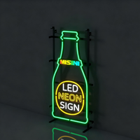 Présentoir en acrylique Budweiser de marque de bière enseigne néon avec cadre en métal enseigne néon à Led pour bar à bière