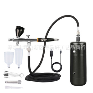 Ensemble d'aérographes avec pompe à air, alimentation par gravité, double action, vitesse réglable, alimenté par USB, portable, pour travaux d'art, peinture de modèles - Product Image 4