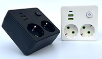 Adaptador de Enchufe USB Tipo C Estándar Europeo, Adaptador Inteligente Multifuncional de Uno a Dos NS-85U 2.5A